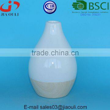 Popular design Water transfer printing wood ceramic vase, mini flower vase