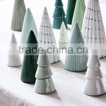 Tabletop Customized Lights up Green Ceramic Christmas Tree photo-2