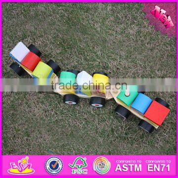 Новые продукты 2016 года: деревянный набор конструктор-Поезд для детей W04A265 photo-5