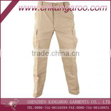 Durable heavy cotton ripstop Multi bellow pockets Khaki cargo pants