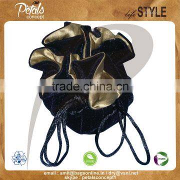 Velvet jewelry wrapper with drawstring