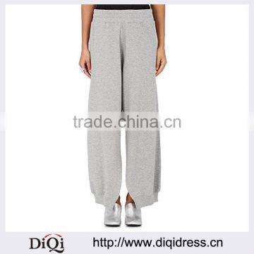 Customized Lady's Apparel Elastic Waistband Cotton Fleece Split-inseam Jogger Pants(DQM015P)