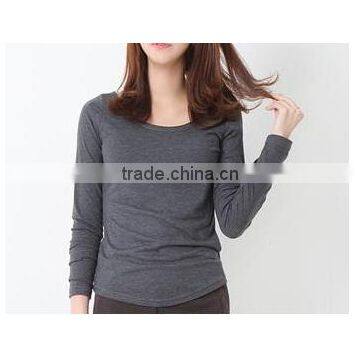 Plain T-shirt for Lady, 100% Cotton, Long Sleeve photo-2