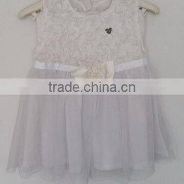 Sunny Baby Girl White Flowers Embroidered Dress for Summer