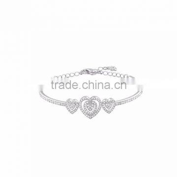 Silver Plated Designer CZ Solitaire Bracelet