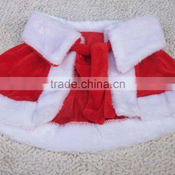 Princess Girls Christmas Three Piece Suit Red Hat Plush Shawl Dress photo-2