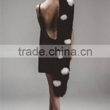 European Big Movie Star Natural Fox Fur Muffler Scarf Multi-color Trendy Amazing Real Fox Fur Scaves Wholesale photo-2