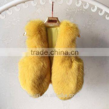 2016 Full Genuine Leather Real Fox Fur Coat Female Short Design Fox Fur Vest Slim Waistcoat Women Fur photo-4