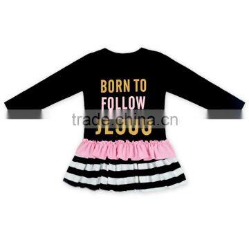 Hot Sale 2pcs Children Clothing Set Long Sleeve 3 Layers of Edible Fungus Shirt and Pant Gilr Short Layered Set photo-2