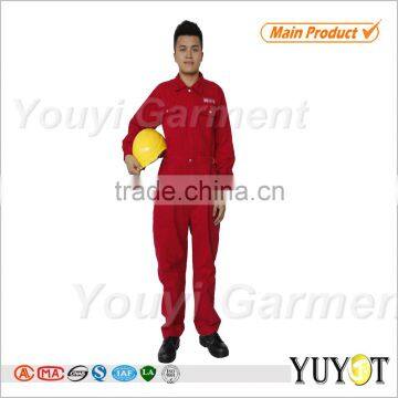 workers flame retardant red coveralls