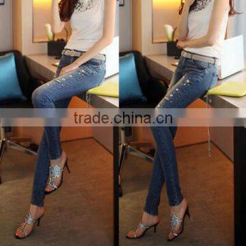 Middle Waist Women Pencil Pants Skinny Outdoor New Pattern Jeans Pants photo-2