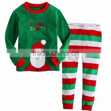 Wholesale Cheap Cotton Kids Christmas Striped Pajamas