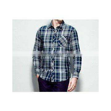 100%Cotton 2015 Elegant designer Plaids/Checks leisure High quality men shirt with long sleeve