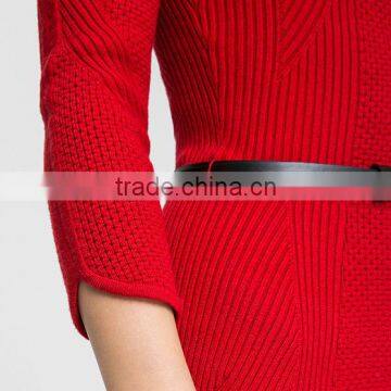 OEM Custom Latest Formal Design Wool Knitting Pattern Sweater Dress for Women photo-5