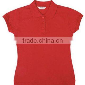 100% Pique Cotton Women Classic Solid Color Blank Polo T-shirts for Printing photo-2
