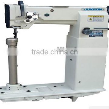 Super high post bed compound feed lockstitch sewing machine