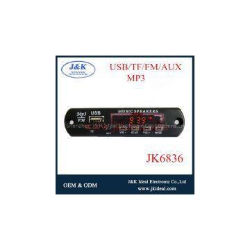 JK6836 fm usb mp3 player module ir remote control