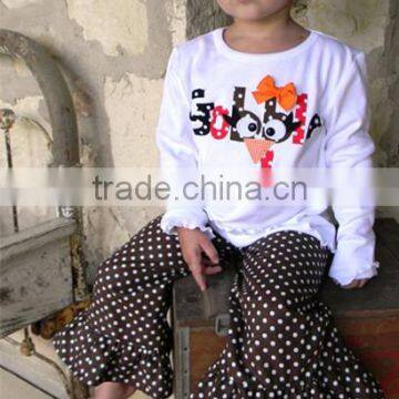 cute turkey embroidery thanksgiving children boutique clothing