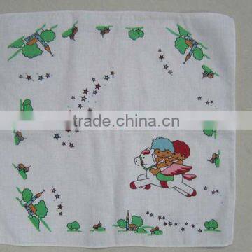 baby printed gauze hankerchief 100 cotton printed hankerchief