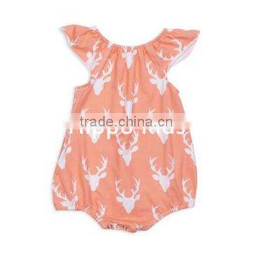 Wholesale baby peach deer flutter rompers soft baby cotton romper baby christmas romper