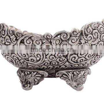 Designer Carved Bowl Made with White Metal