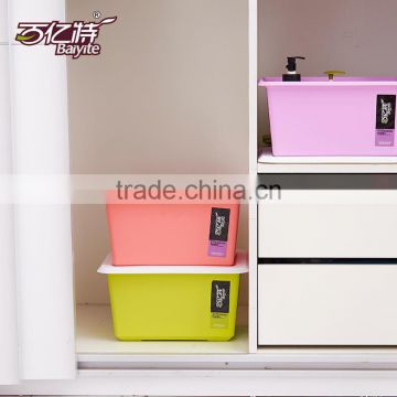 PP colorful clothing storage box,plastic stackable storage box with lid