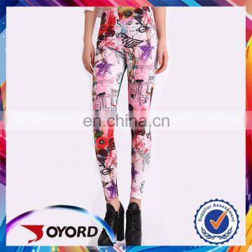 2017 fashion design High quality compression embroidery leggings