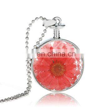 Mother's Day Dried Flowers Glass Essential Oil Diffuser Necklace photo-5