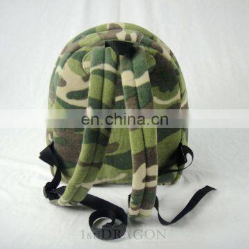 OEM service top quality plush camo backpack with embroidery for girls