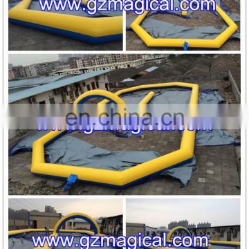 Multi-functional portable inflatable rack track / inflatable go kart track for kids playing