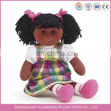 Wholesale Custom Human Plush Black Dolls With Afro Hair