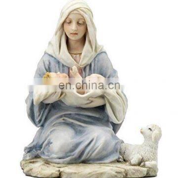 BLESSED MOTHER MARY Holding BABY JESUS Sculpture Statue GIFT BOXED