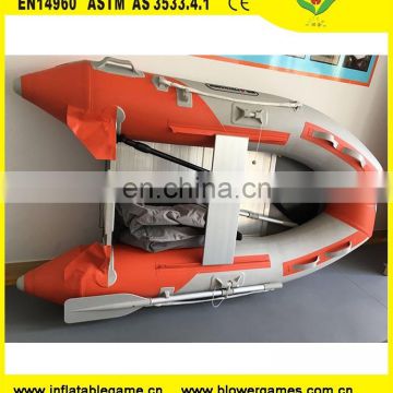 Cheap stock wholesale 2.3m Aluminum floor 2 persons sport fishing inflatable boat