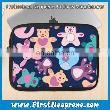 To Suit The People's Convenience Bear Pattern Blue Neoprene Laptop Sleeve