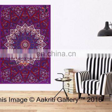 Indian Star Elephant Purple Color Tapestry Throw Single Beach Indian Tapestry Wall Hangers