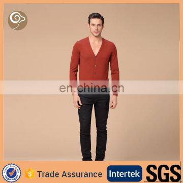 Men V-neck 100% cashmere cardigan