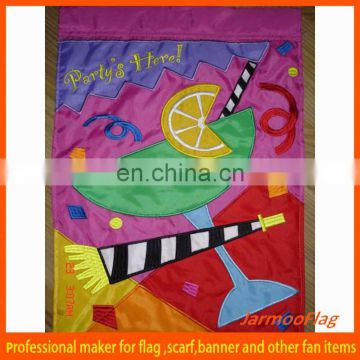 custom decorative embroidery flag for garden flag