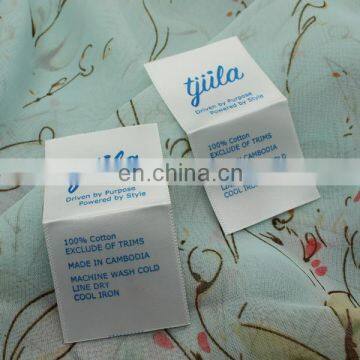 high quality loop fold care label/centerfold care label