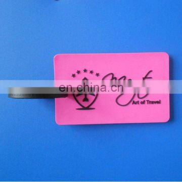 custom pink Luggage Tag Traveling Bag Silicone Rubber Hang Tag Label/Promotional Gift Suitcase Name Tag