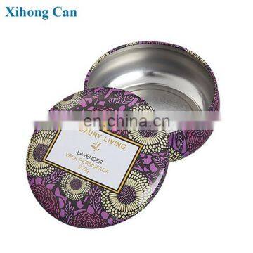 Wholesale Custom Printed Emboss Small Round New Scented Soy Candle Tin Box photo-2