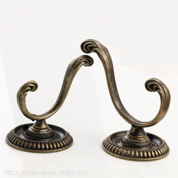 Home decoration copper hook single hook door after cap hook antique Chinese wind carved flowers made in China