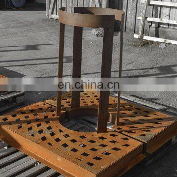 Power Coated Rusty Corten Steel Tree Grates Grating