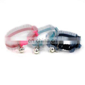 Cute Lace Elastic Band Bell Dog Collar photo-2