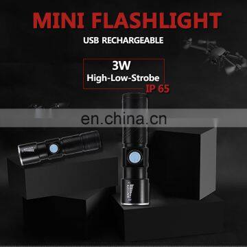 Mini USB Rechargeable Bike Bicycle LED Flashlight Waterproof