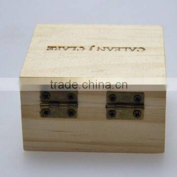 Natural Color Unfinished Burnt Stamp Logo Wooden Boxes,hinge Box Wood Accept OEM photo-3