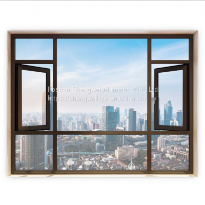 Modern new design high quality Mosquito Netting Aluminium Frame swing open Glass Windows casement windows