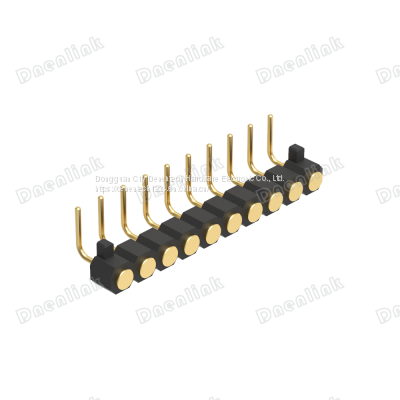 Dnenlink 2.54mm Pitch Single Row H2.5mm Plane Contact Right Angle Female Header DIP Type PogoPin Header photo-3