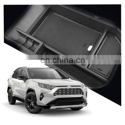 Interior Accessories Parts Silicone Armrest Rest Storage Box Center Control Console Organizer Tray For Toyota RAV4 2019-2021