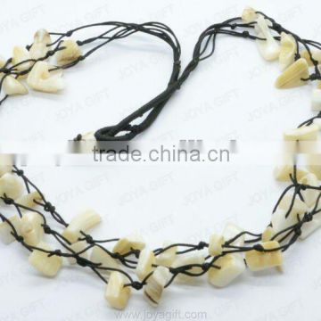 3Wire Knotted MOP Chip Necklace