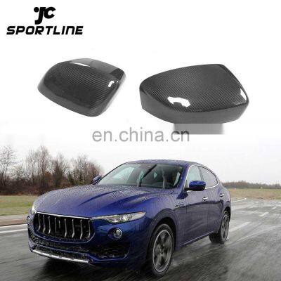 1Pair Carbon Fiber Side Mirror Covers for Maserati Levante S Sport Utility 4-Door 16-18